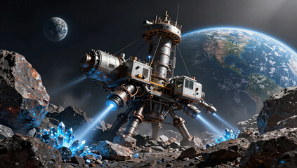 Space Mining Asteroid Excavation