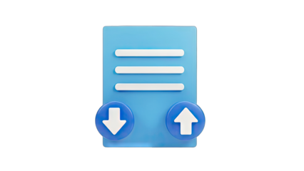 Document Upload and Download Icons on White Background