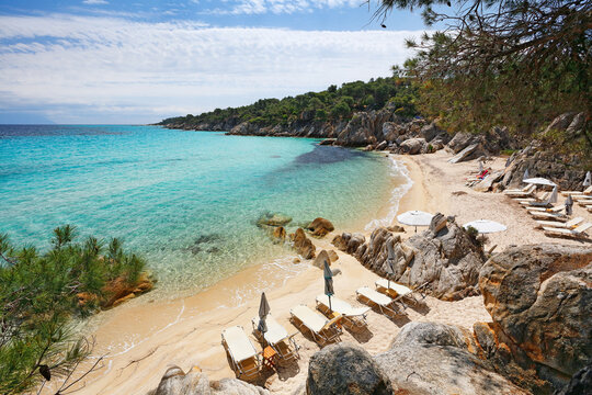 Paradise Kavourotripes beach in Chalkidiki, Greece