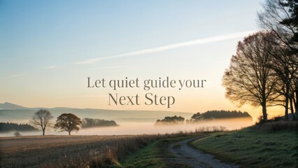Inspiring landscape with misty trees and a path leading onward