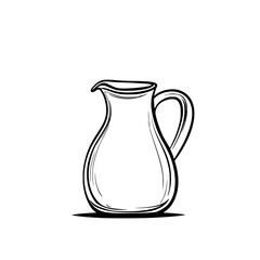 Timeless Elegance: Monochrome Ceramic Jug | Clean, isolated vector art for creative projects.