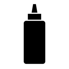Ketchup and mustard squeeze bottle silhouette icon. Vector.