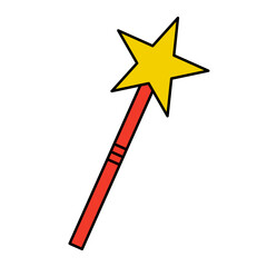 Flat design star wand icon. Vector.