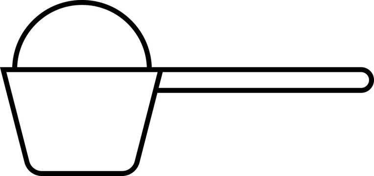 Sugar taken with measuring spoon icon. Vector.