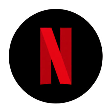Netflix logo isolated on transparent background. Editorial use only.