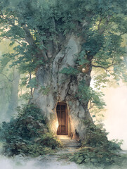 Secret Entrance: Tree House in the Woods (48 chars)