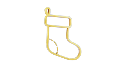 Christmas Stocking Icon on White Background