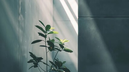 Video A potted plant sitting in front of a wall, perfect for interior design or gardening inspiration