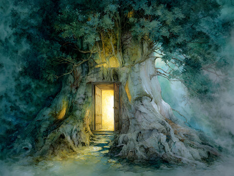 Enchanted Tree Doorway: A Magical Entrance