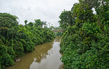 Fototapeta premium Testo River in the small town of Pomerode