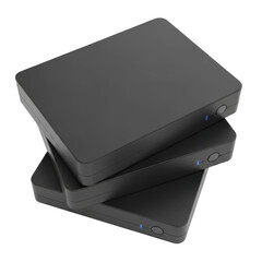 Fototapeta premium Stacked Black Hard Drives Technology