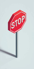 Red octagonal stop sign on a metal pole outdoors