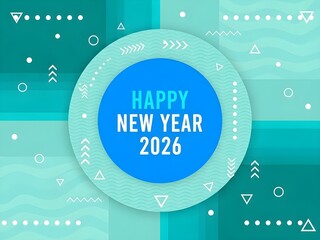 Celebrating the start of a new year 2026 with joy and festive graphics