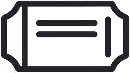 Simple ticket icon with equal sign  commonly used for event or movie tickets