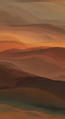 Abstract Landscape - Warm Hues and Textured Horizons.