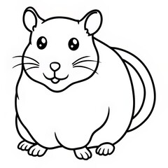 cute hamster outline vector illustration