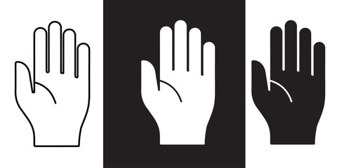 Obraz premium hand palm icon set, stop symbol vector