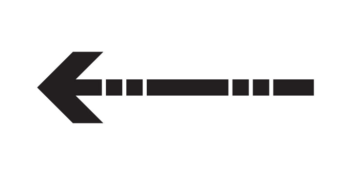 Long black arrowhead vector icon. Isolated long black arrow icon on white background. EPS 10.