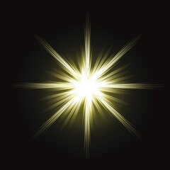 Fototapeta premium Abstract golden starburst light radiating from the center, symbolizing energy, hope, success, and inspiration. Suitable for award themes, achievement concepts, positive energy, futuristic design