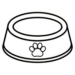 pet bowl outline vector illustration