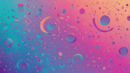 Vibrant Abstract Background with Colorful Oil Drops and Bubbles on Water Surface.
