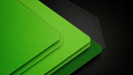Modern abstract background with overlapping green geometric layers.