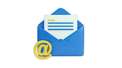 Email Icon: Open Envelope with Message & At Symbol