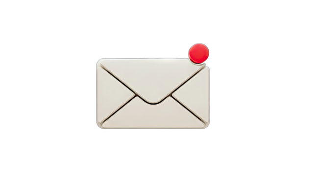 Email Notification: New Message Alert on White Background - Powered by Adobe