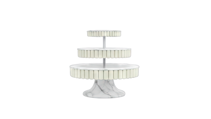 Elegant Tiered Cake Stand Isolated on White