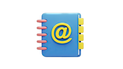 Email Address Book Icon on White Background