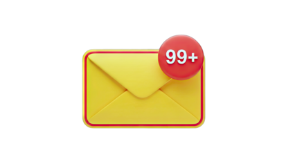 Email Envelope with Notification Alert - Overdue Messages