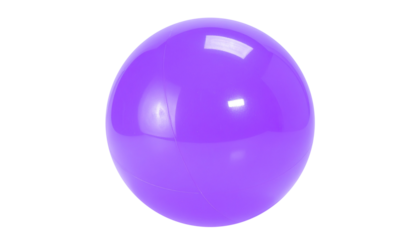 lilac glossy sphere isolated on transparent background, png
