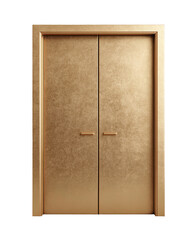Gold, textured double door with modern, minimalist trim