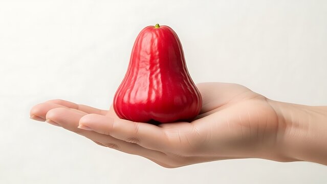 hand holding Malay apple