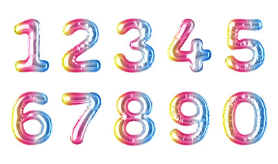 Obraz premium Rainbow Balloon Font - Number