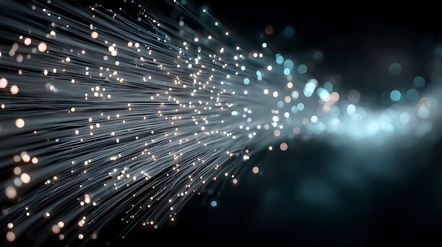 Glowing blue fiber optic technology background images