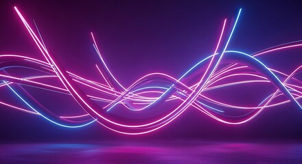 Abstract Neon Waves - A Vibrant Display of Light and Color.