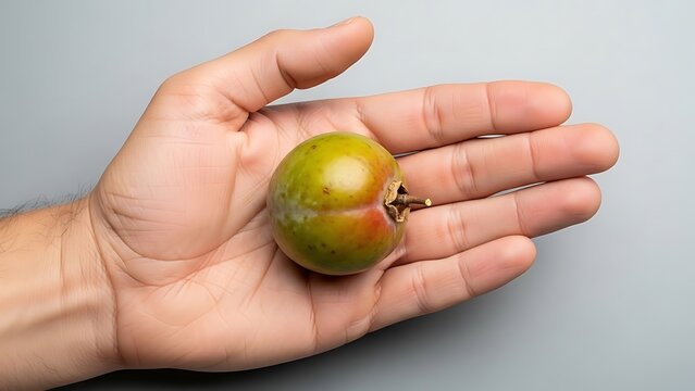 hand holding Kakadu plum