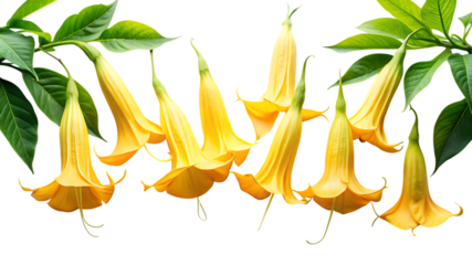 Vibrant trumpet flowers in full bloom