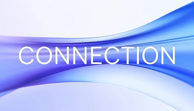 Abstract flowing waves connecting elements in blue and purple, smooth motion background connection, purple.