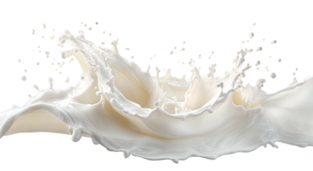 White liquid splash, dynamic wave against solid black background