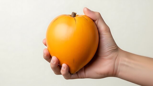 hand holding canistel fruit