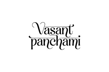 Vasant Panchami Calligraphy Typography Vector | Indian Festival Lettering Design