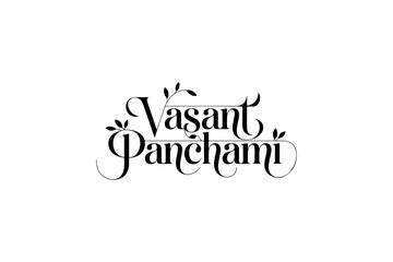 Vasant Panchami Calligraphy Typography Vector | Indian Festival Lettering Design