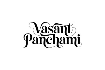 Vasant Panchami Calligraphy Typography Vector | Indian Festival Lettering Design
