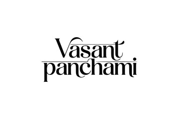 Vasant Panchami Calligraphy Typography Vector | Indian Festival Lettering Design