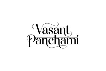 Vasant Panchami Calligraphy Typography Vector | Indian Festival Lettering Design