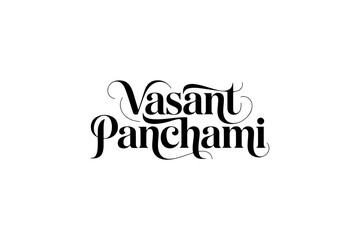 Vasant Panchami Calligraphy Typography Vector | Indian Festival Lettering Design