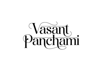 Vasant Panchami Vector Typography | Elegant Festive Lettering for Spring Festival