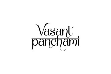 Vasant Panchami Vector Typography | Elegant Festive Lettering for Spring Festival